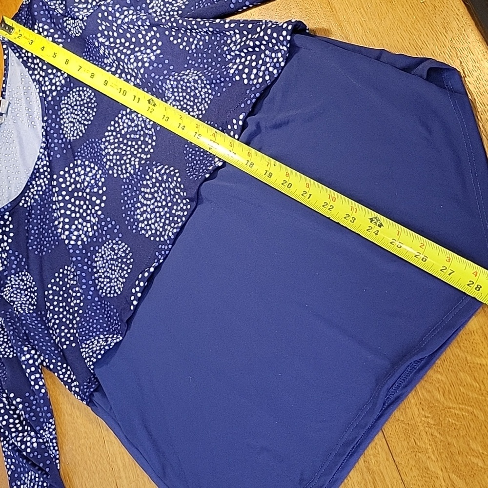 Valerie Stevens Women's Blue, With White Polka Dot, 3/4 Sleeve Size S Top Blouse - Picture 13 of 16